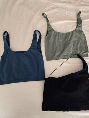 Free People Tank Trio in Teal, Sage, and Black